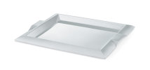 Small square stainless steel serving tray