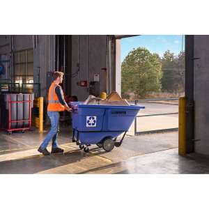 Rubbermaid Commercial, BRUTE Standard Duty, Tilt Truck, 27 cu ft, Blue