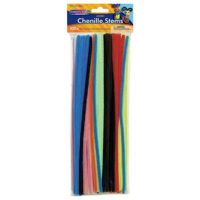 Creativity Street  Jumbo Chenille Stems, Assorted Colors,  12" x 6 mm, 100 Count
