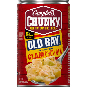 Campbell’s® Chunky® Soup, OLD BAY® Seasoned Clam Chowder, 18.8 oz Can (Case of 12)