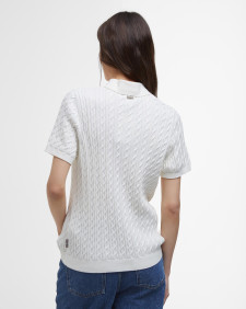 Hartland Knitted Polo Shirt Cloud