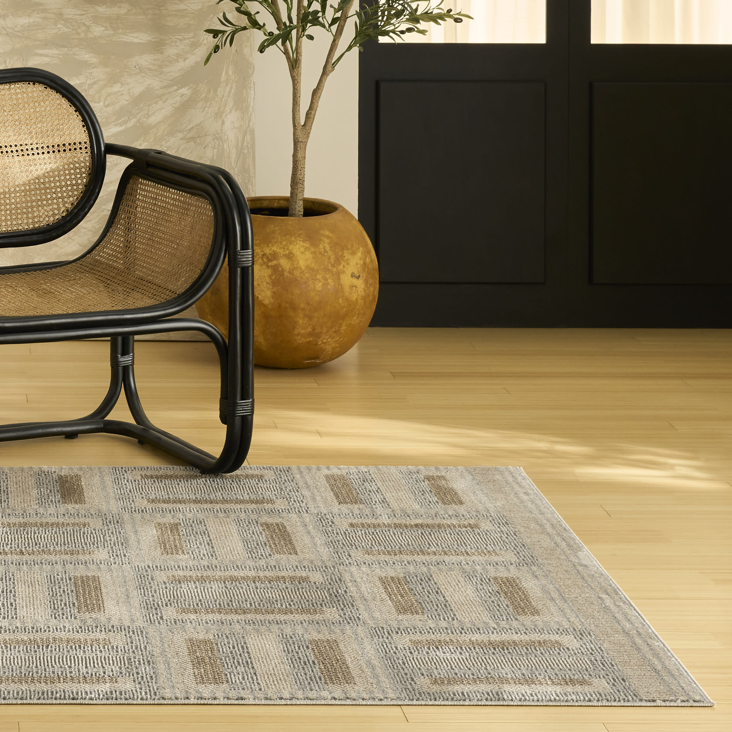 Nourison Nordic 4' x 6' Grey Multicolor Modern Indoor Rug