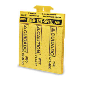 Rubbermaid Commercial, Over the Spill, Over-The-Spill Medium Absorbent Pad Tablet, 16" x 12.625", Yellow
