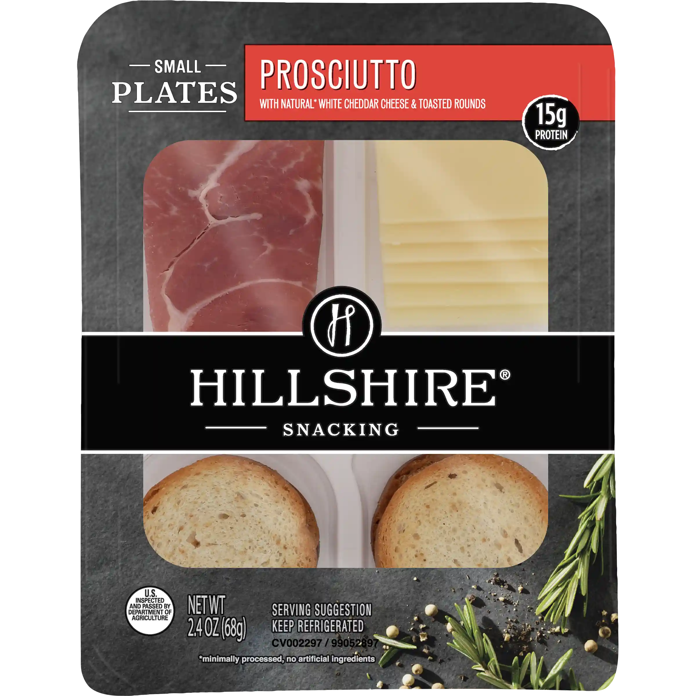 Hillshire® Snacking Small Plates, Prosciutto Deli Lunch Meat with White Cheddar Cheese, 2.4 oz_image_11