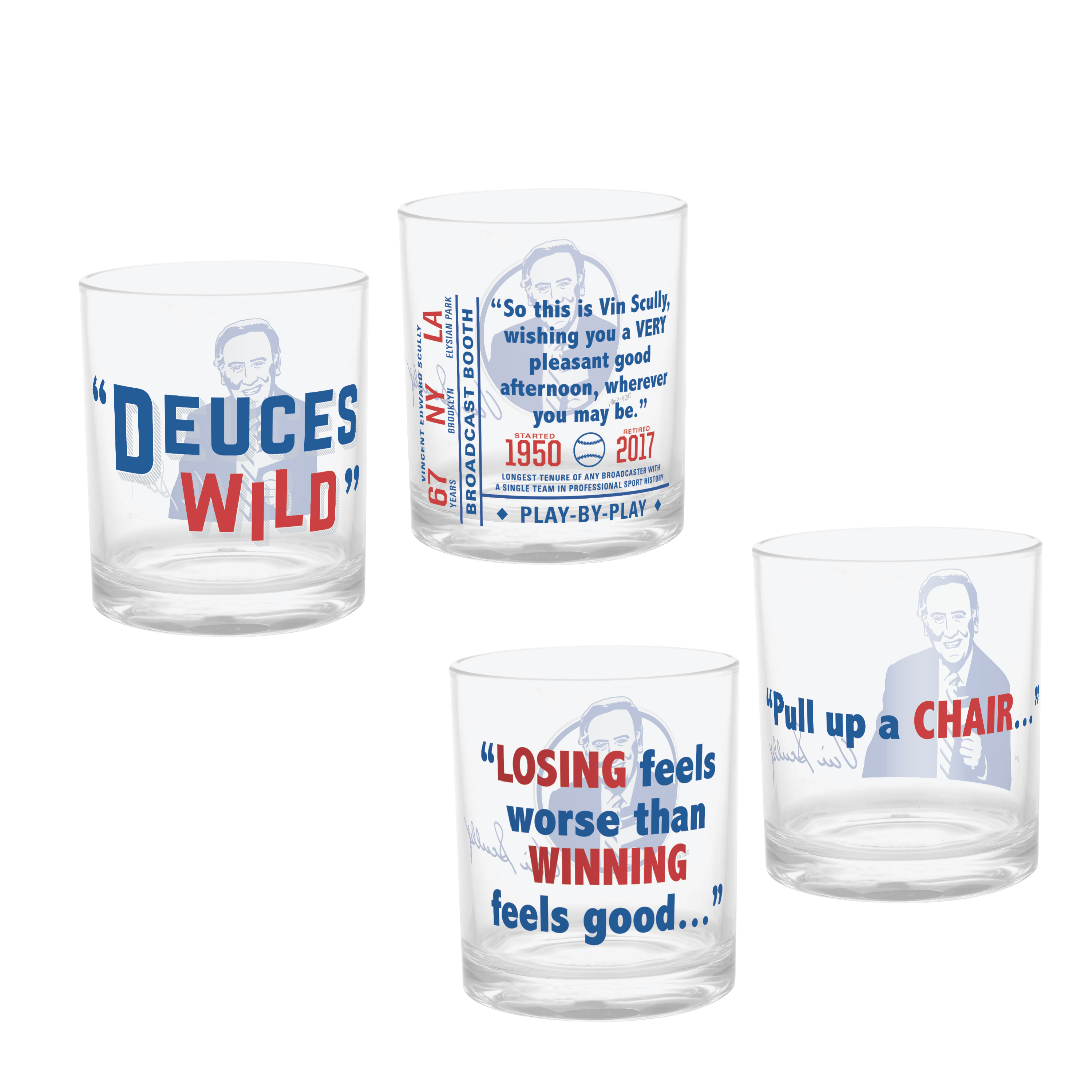 Zak Hydration 14 ounce Plastic Double Old-fashion Glass, Vin Scully, 4-piece set slideshow image 1