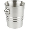 2 1/10-quart stainless steel double-wall wine bucket in satin finish with ring handles