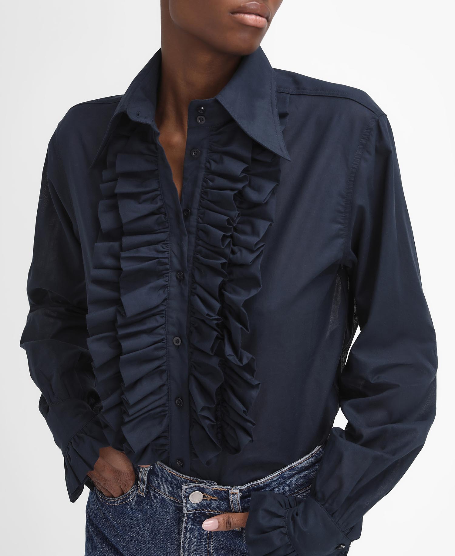 Barbour The Edit by Alexa Maximillian Ruffled Long-Sleeved Shirt image number 4