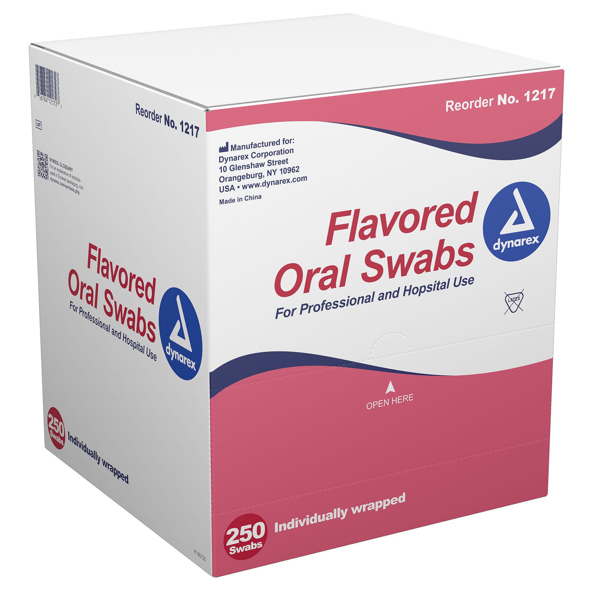 dynarex® Flavored Oral Swabsticks with Dentifrice, Individually Wrapped