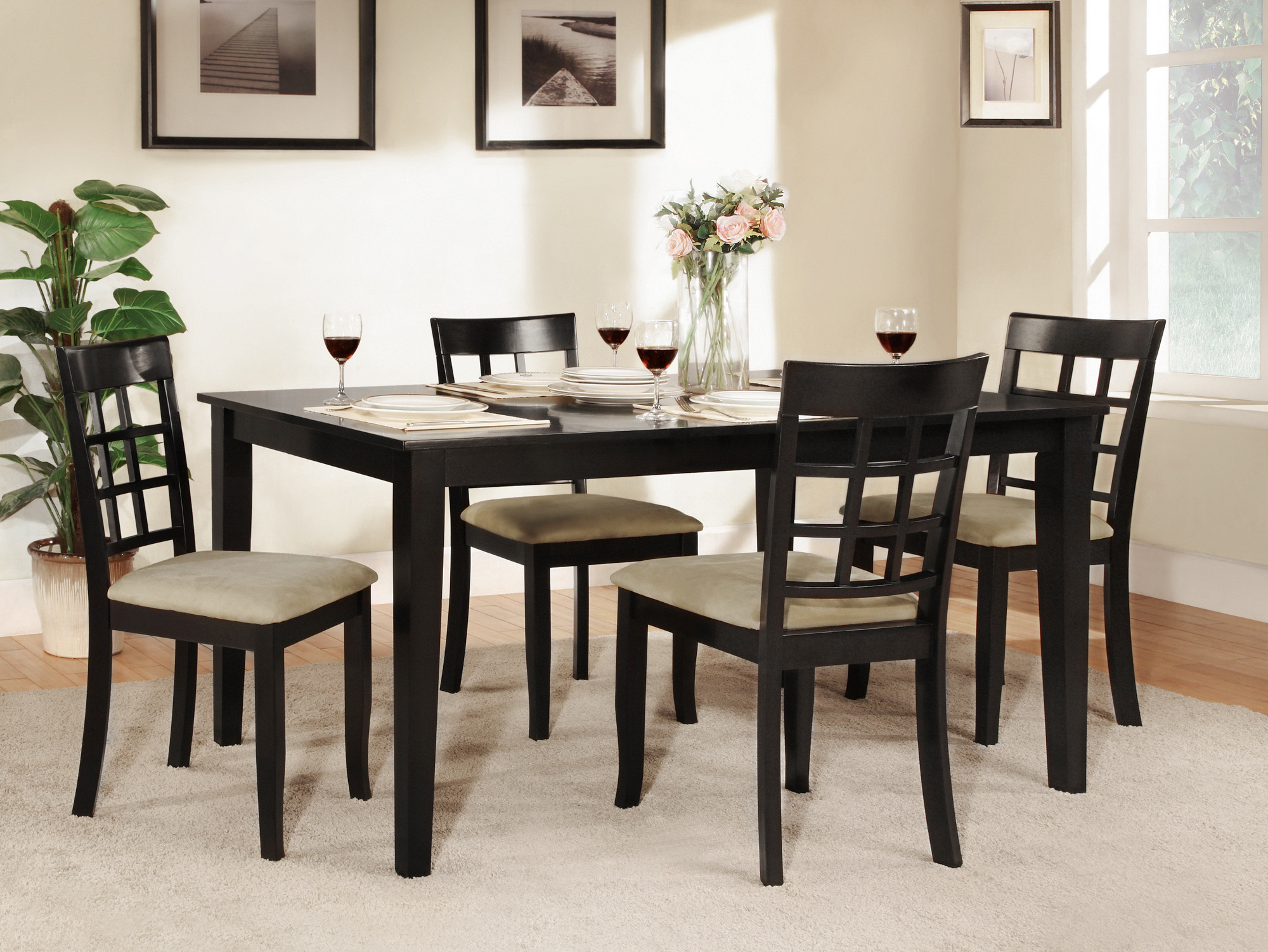 Black Wood Dining Set