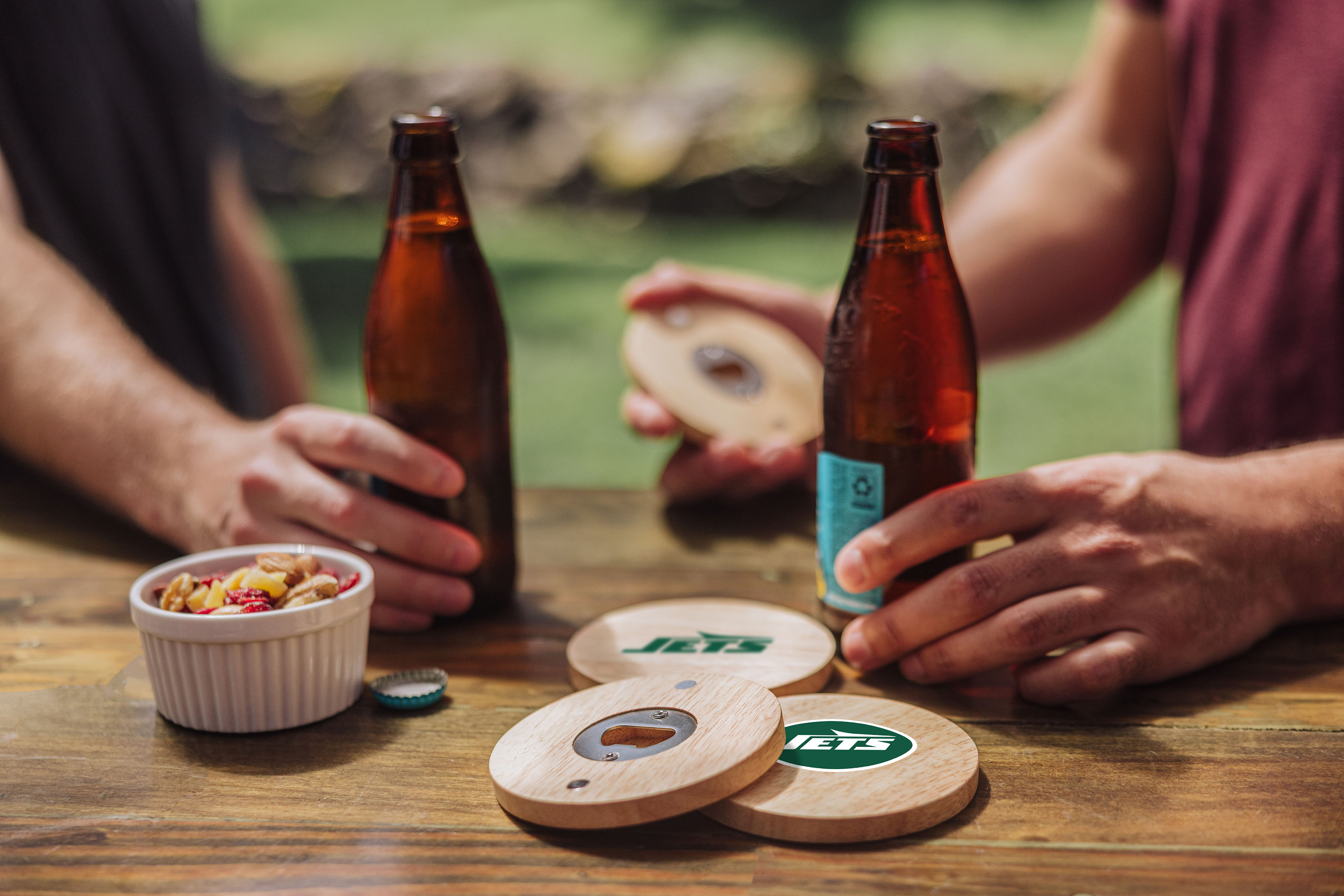 New York Jets - Coasters with Bottle Openers Set of 4