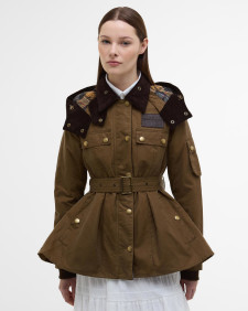 Barbour x ERDEM Datura Waxed Hood Sand/Dress Black Floral