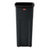 Rubbermaid Commercial, Untouchable, 23 gal, Resin, Black, Square, Receptacle