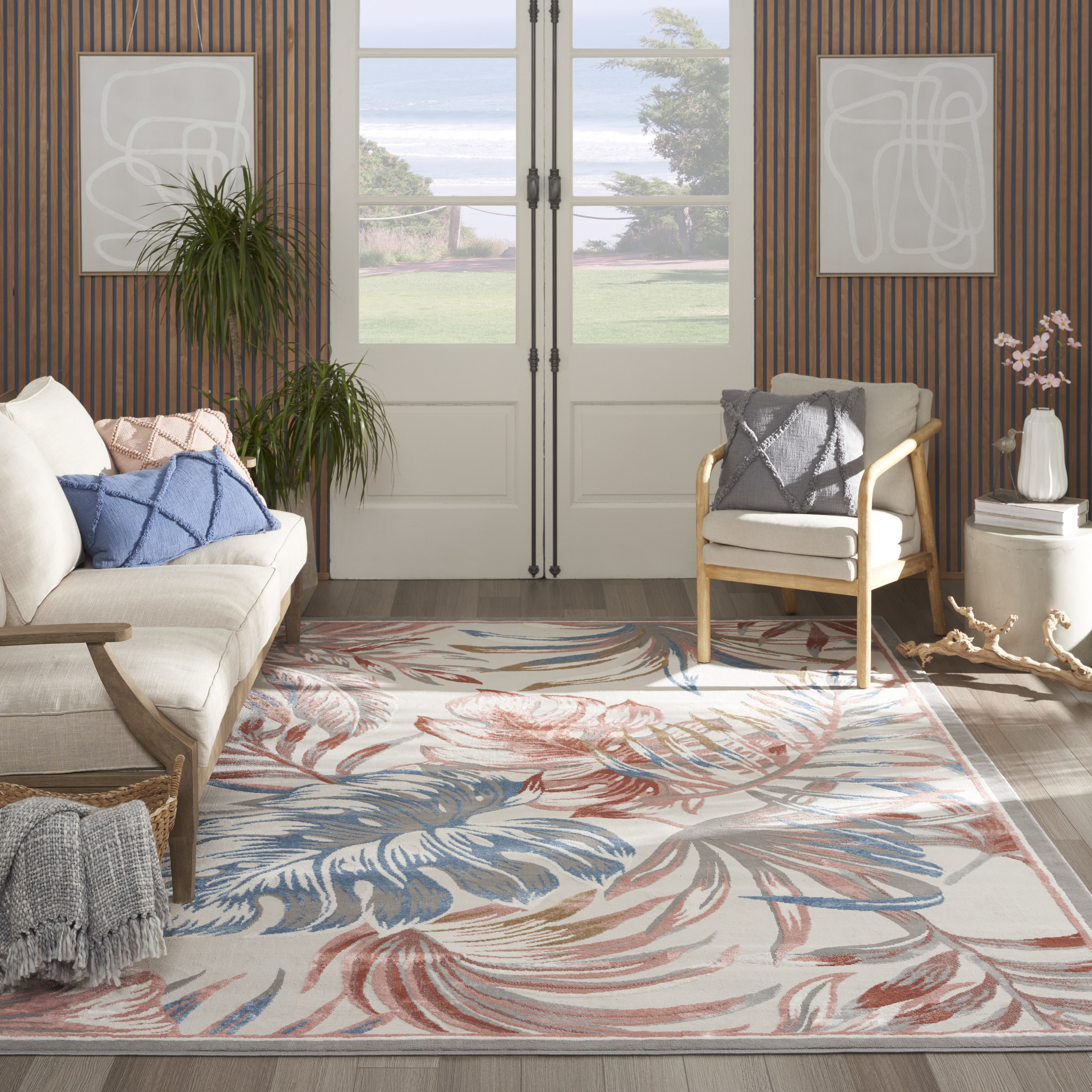 Nourison Seaside 7'10" x 9'10" Multicolor Tropical Indoor Rug