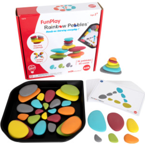 Rainbow Pebbles - FunPlay Activity Set - Set of 36 + 50 Activities + Messy Tray