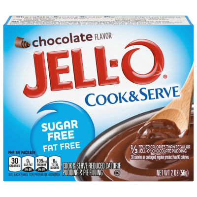 Jell-O Cook & Serve Chocolate Sugar Free & Fat Free Pudding & Pie Filling, 2 oz Box
