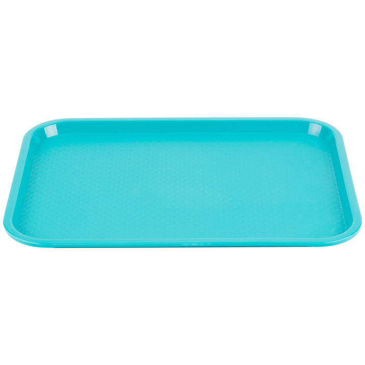 14" x 18" polypropylene fast-food tray in teal