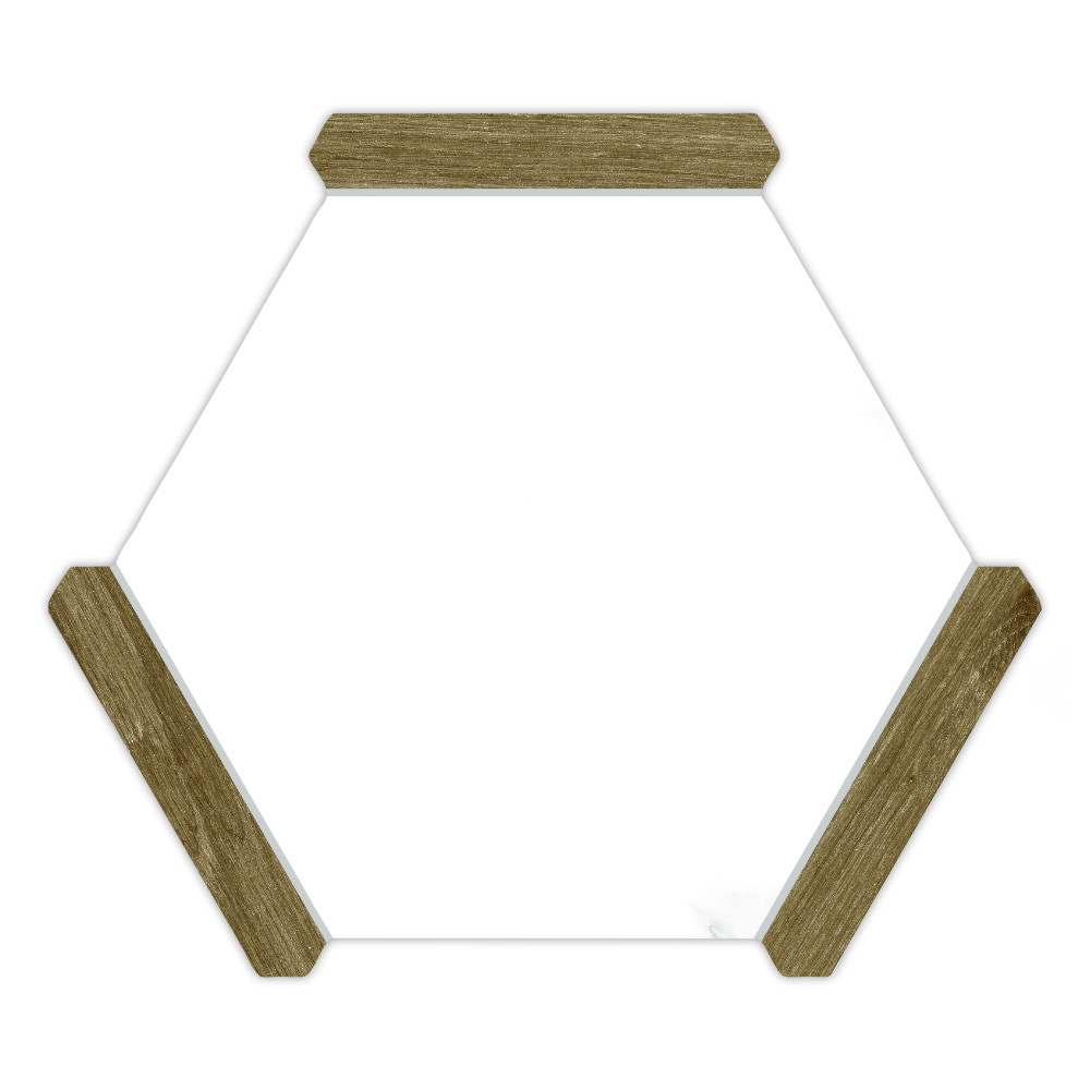 Marwood Panal Calacatta with Oak Picket 8-5/8 in. x 9-7/8 in. Porcelain Floor and Wall Tile