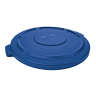 Rubbermaid Commercial, BRUTE, Self-Draining, Round, Heavy Duty Plastic, 44 gal, Blue, Receptacle Lid