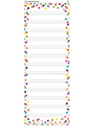 Confetti 14-Pocket Daily Schedule Pocket Chart, 13