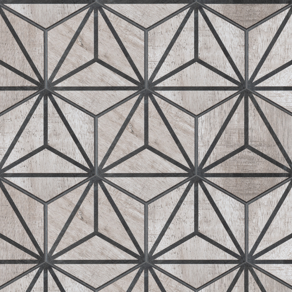 Sawnwood Tribeka Hex Grey 8.63x9.88 Hexagon Porcelain Floor and Wall Digital Pattern