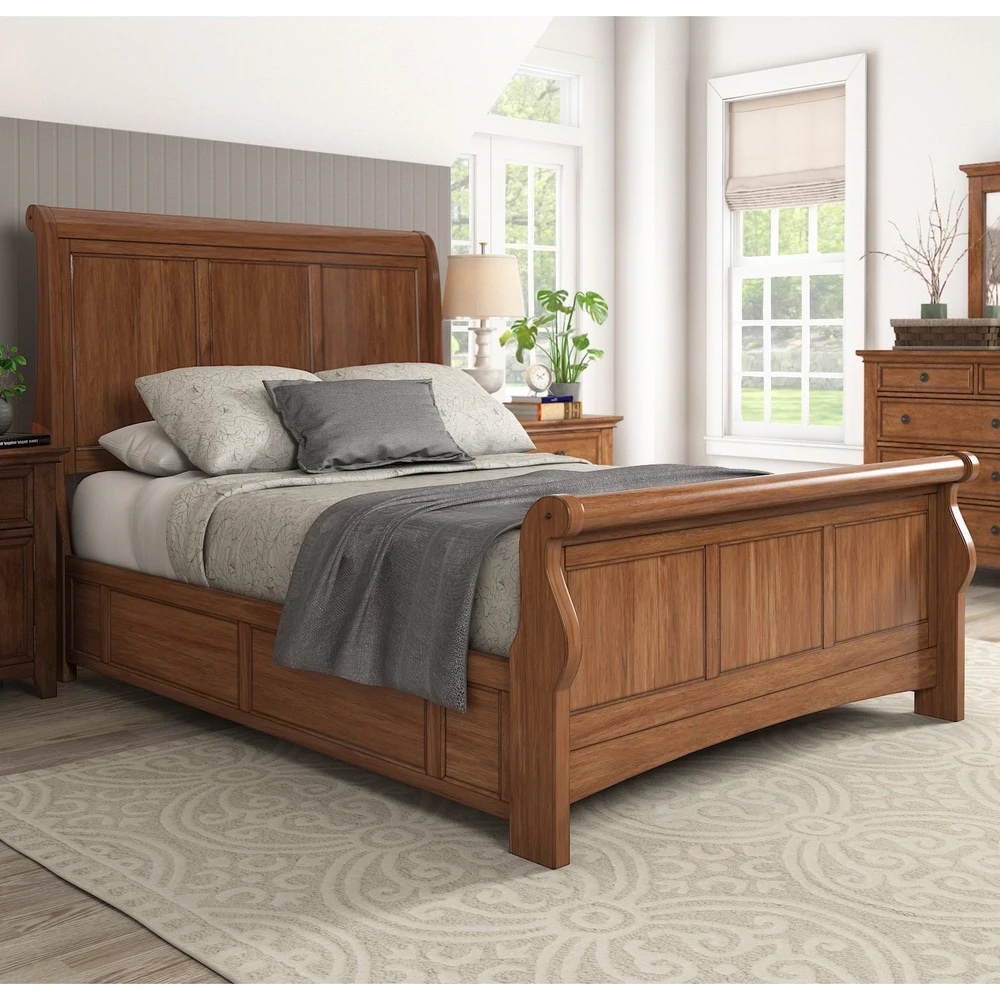 Wood Sleigh Bed