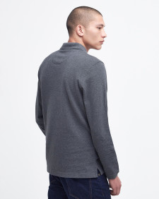 Essential Long-Sleeved Polo Shirt Slate Marl