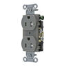 Straight Blade Duplex Receptacle, Tamper-Resistant, Commercial Specification Grade, 20A, 125V, 2P3W, Gray