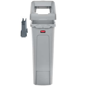 Rubbermaid Commercial, Slim Jim, 23 gal, Resin, Gray, Rectangle, Receptacle