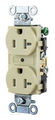 Straight Blade Duplex Receptacle Tamper-Resistant 20A 125V 2P3W NEMA 5-15R Smooth Face Back and Side Wired Ivory