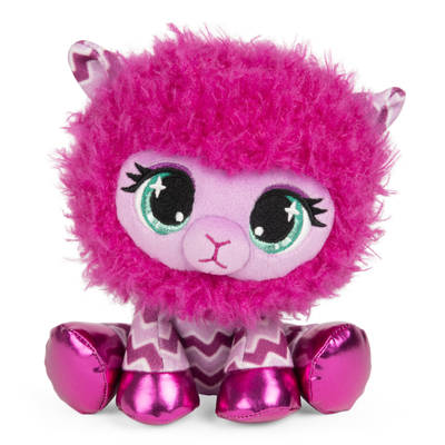 P.Lushes Designer Fashion Pets Shelly O’Llama Premium Stuffed Animal Soft Plush, Pink, 6”