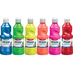 Washable Ready-to-Use Paint, 16 oz, Fluorescent, Metallic & Glitter, 6 Colors