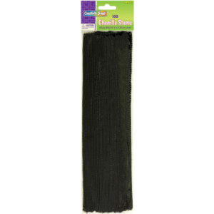 Regular Stems, Black, 12" x 4 mm, 100 Pieces