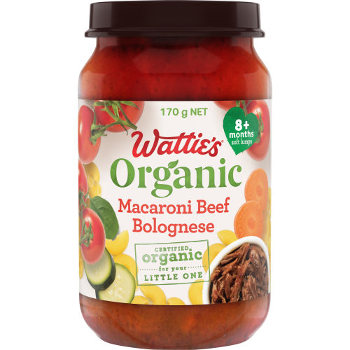  Wattie's® Organic Macaroni Beef Bolognese 170g 8+ months 