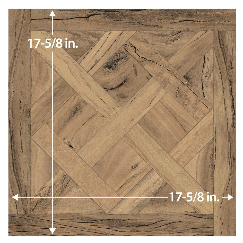 Kings Forest Lattice Natural 17.63x17.63 Square Ceramic Floor and Wall Digital Pattern