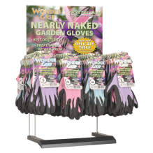 Bellingham 4 Peg Countertop Display Women's Nearly Naked® Gardening Gloves, 48 Pairs