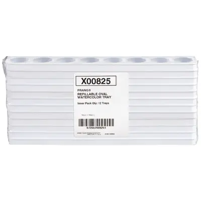 Prang Refillable Oval Watercolor Trays, White, 12 Count TRAYS ONLY