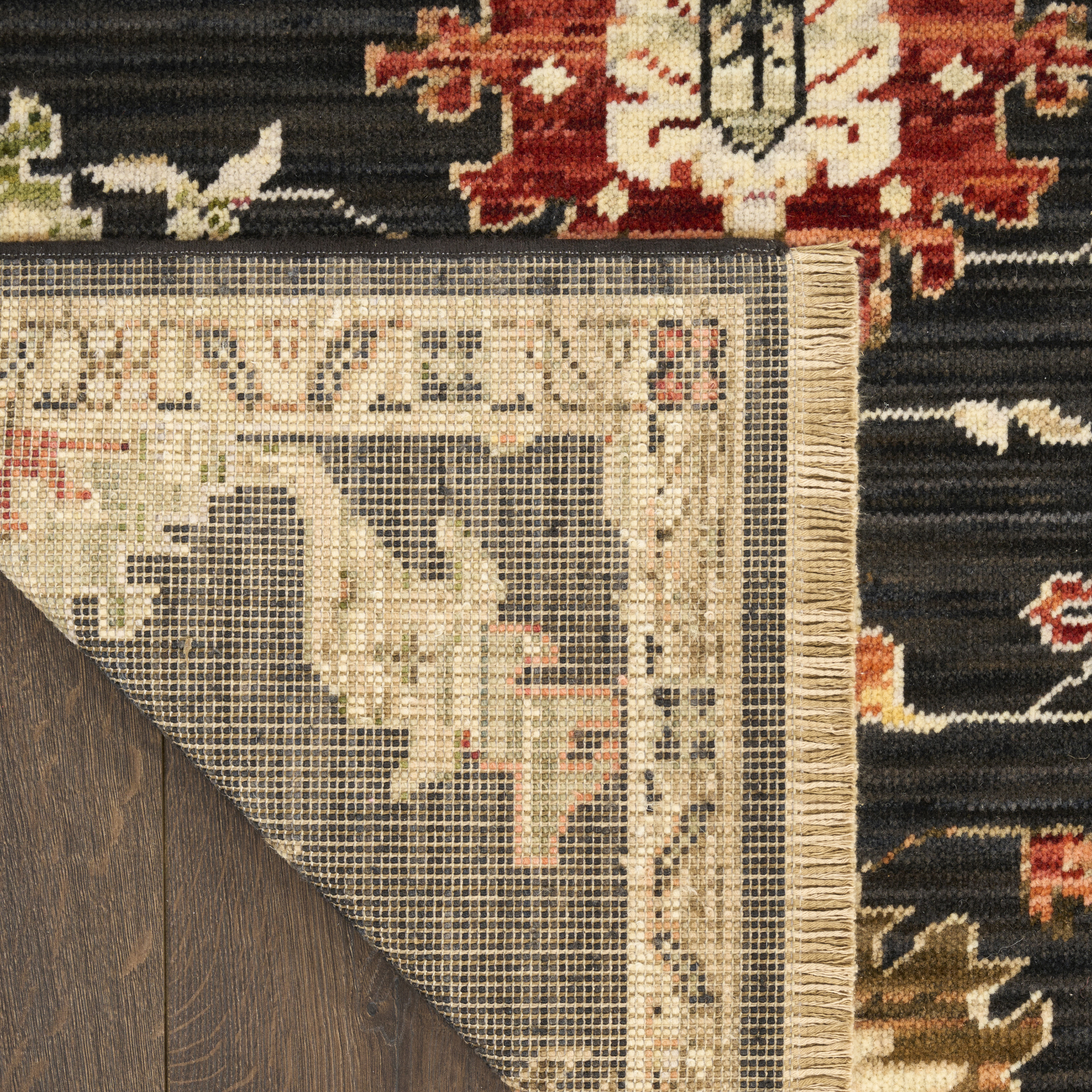 Nourison Antique Bloom 10' x 13' Black Vintage Indoor Rug