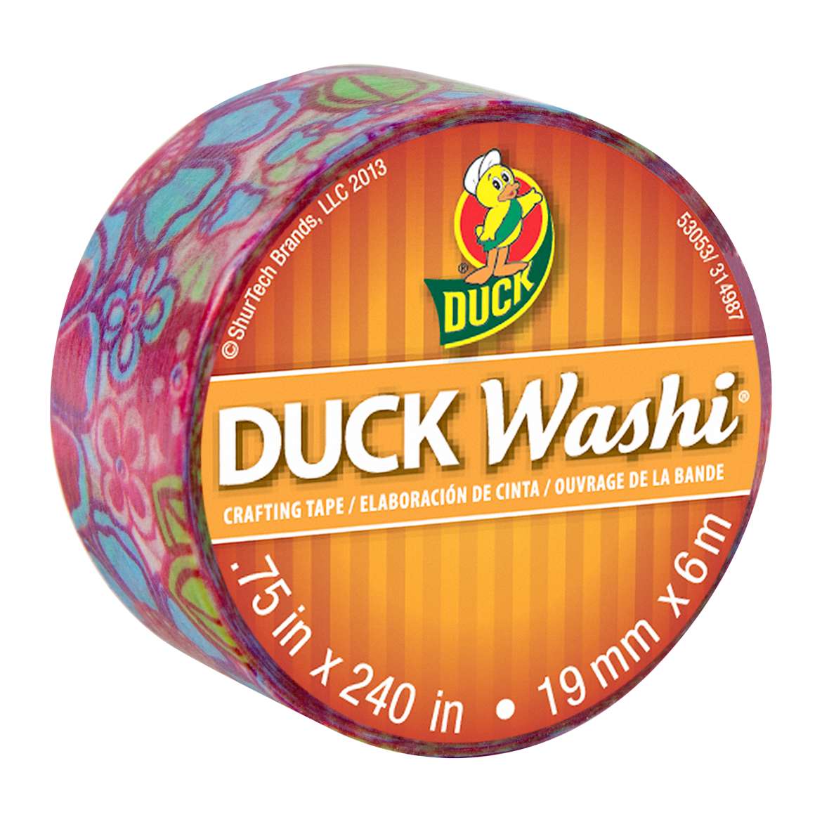 Duck Washi® Crafting Tape - Flirty Floral, .75 in. x 240 in. Image