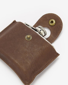 4oz Hinged Hip Flask Classic Brown