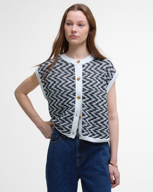 Olivia Button-Up Sweater Vest Cloud/Navy