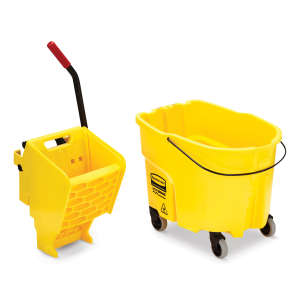 Rubbermaid Commercial, WaveBrake, 35qt, Mop Bucket w/ Sidepress Wringer, Yellow