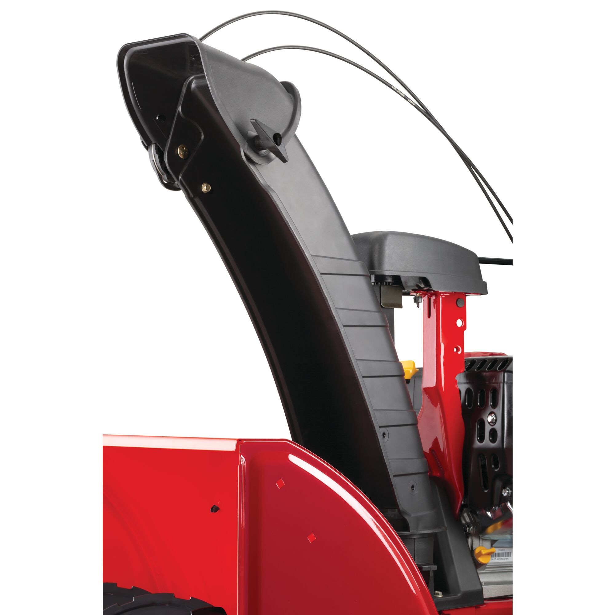 Electric chute control feature in 28 inch 243 CC electric start two stage snow blower.