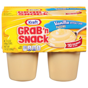 KRAFT GRAB 'N SNACK Vanilla Pudding, 3.5 oz. Cups (4/12 Count) image