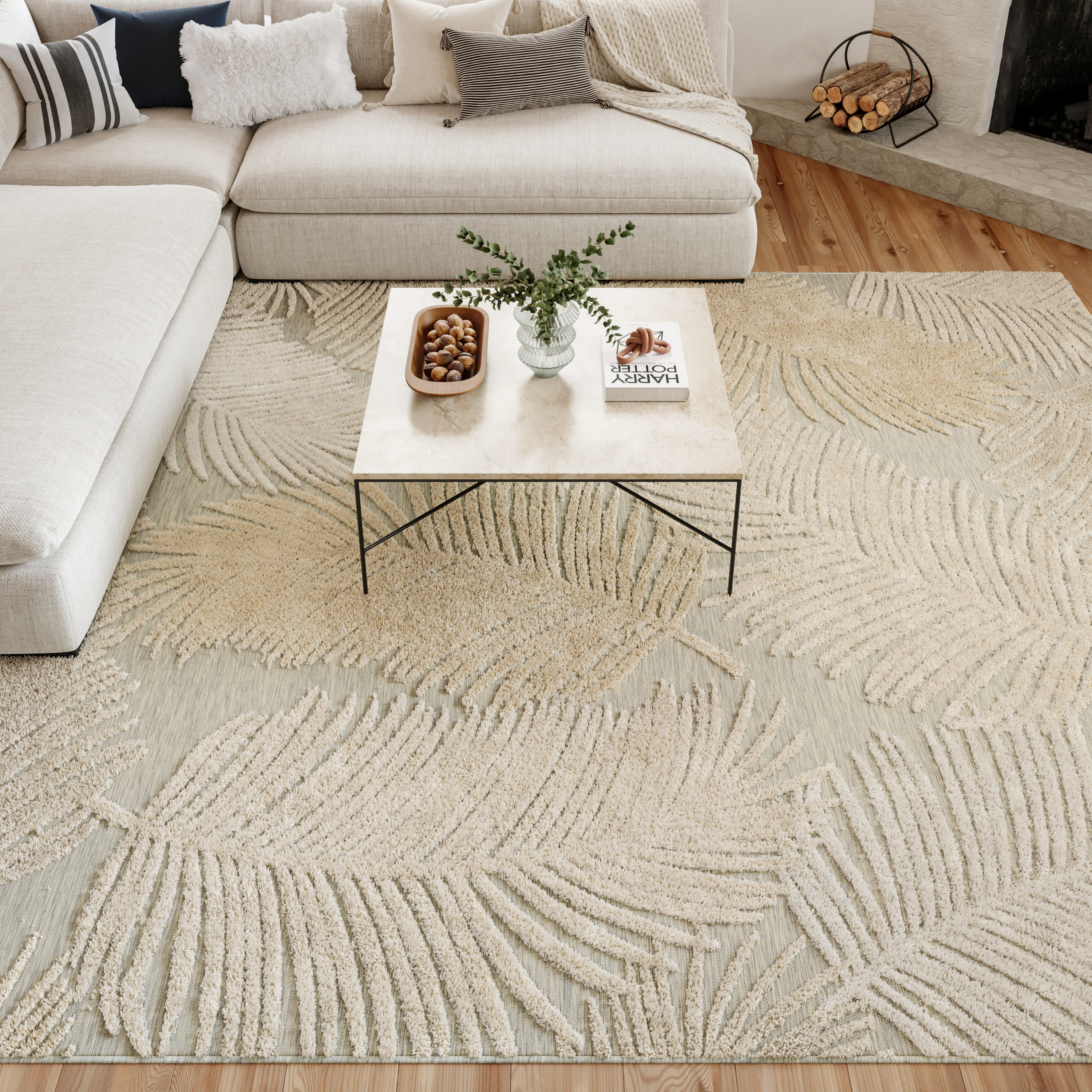 Nourison Suncoast 7'10" x 9'10" Grey Tropical Rug