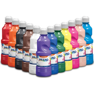 Tempera Paint Set, Assorted Colors, 16 oz Bottles, Set of 12