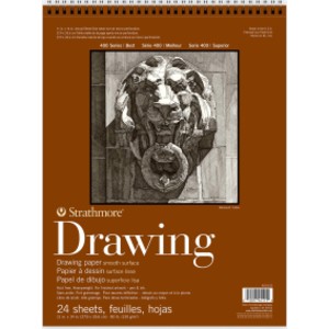 400 Series Drawing Paper Pad, Smooth Finish, Top Wire Binding, 24 Sheet, 11x14 inch, 1 Count