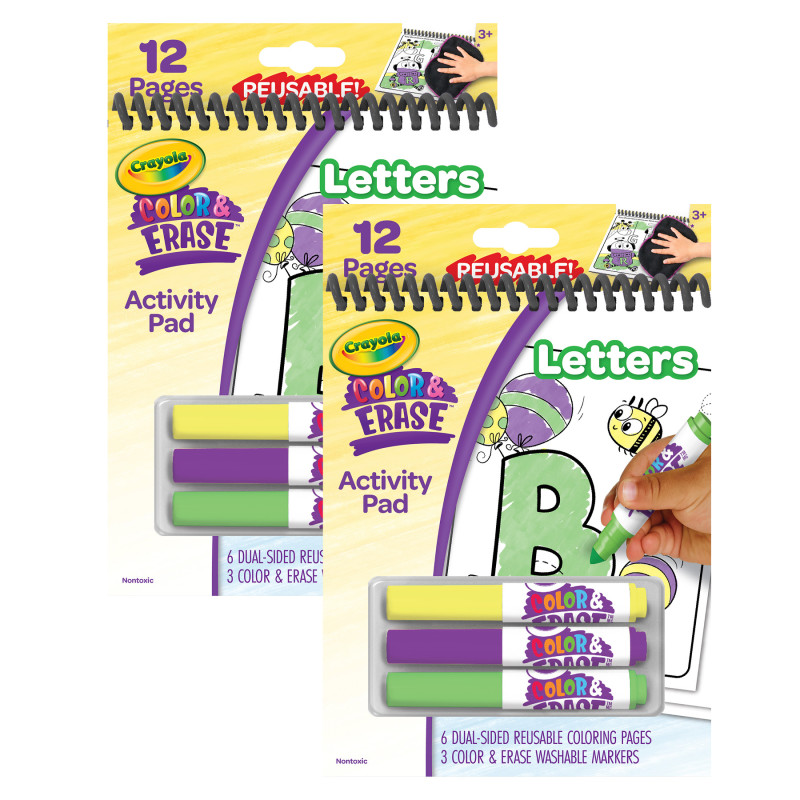 Color & Erase Letters Reusable Activity Pad, Set of 2