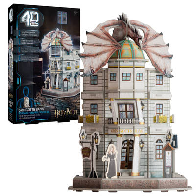 4D Build, Harry Potter Gringotts Bank 3D Puzzle Model Kit, 77 Pcs, Harry Potter Gifts Desk Décor, 3D Puzzles for Harry Potter Fans 12+
