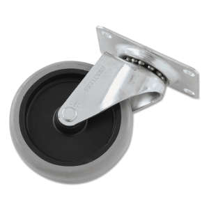 Special Made, Non-Marking Plate Casters, Swivel Mount Plate, 4" Wheel, Black/Gray/Silver