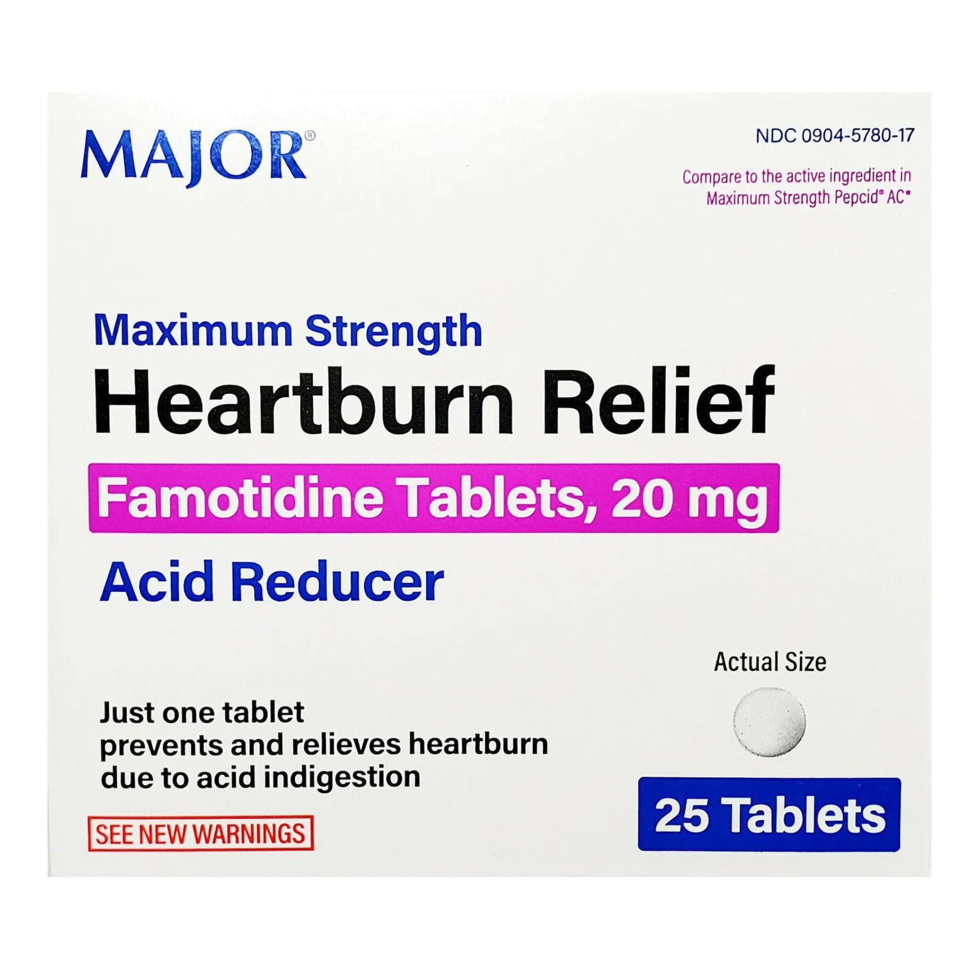 Major Pharmaceuticals HEARTBURN RELIEF, TAB 20MG (25/CT)